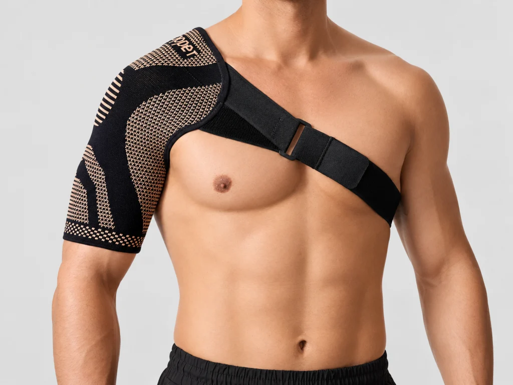 Copper-Infused Shoulder Sleeve showing textile details